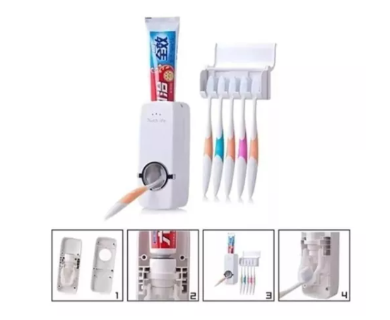 Dispensador Crema Dental Porta Cepillos - Imagen 4